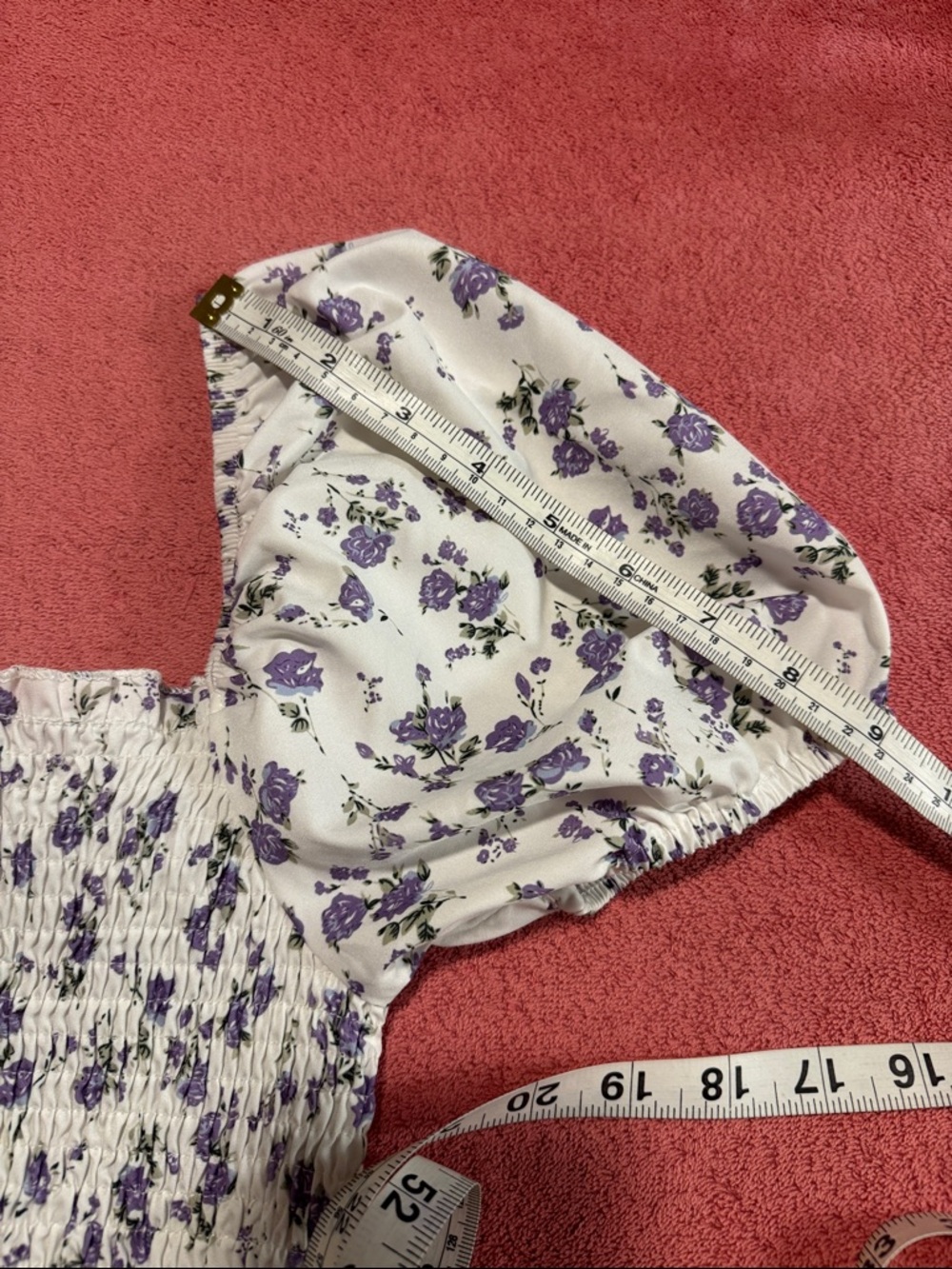 Girls White & Lavender Floral Smocked Maxi Dress - Picture 8 of 8